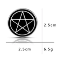Dettaglio del distintivo punk a stella con diametro di 2,5 cm e peso di 6,5 g - Disco Pentagramma