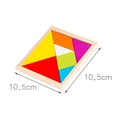Colorful 10.5cm wooden tangram puzzle for early education with 7 geometric blocks - Pine Wood Tangram (10.5x10.5cm)