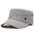 Casquette militaire grise respirante avec double couture et œillets métalliques - Réglable / Gris clair