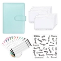 A6 / Blue Macaron-shaped Case + 12 Color Budget Sheets + 8 Clear Zippered Pouches + 2 English Word Labels