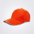 Classic orange baseball cap with white sandwich peak trim and cotton twill fabric - Twill Cotton - Orange