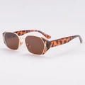 Gafas de sol de carey con lentes marrones y bisagras metálicas en forma de T doradas - Marco Carey Lente Marrón