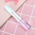 Stylo gel en forme de rouge à lèvres avec bouchon bleu clair et paillettes étoiles - Vert
