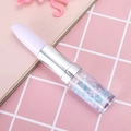 Stylo gel en forme de rouge à lèvres avec capuchon violet et paillettes étoiles roses - Violet