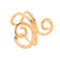 Goldene Spiral-Ohrklemme mit hohlem Vintage-Blumendesign für Ohren ohne Löcher - Spiral-Schnörkelstil (11793)