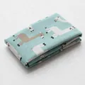 Washable pet bed in mint green fabric featuring a cute white and brown alpaca pattern - Green Alpaca (Cloth Only)