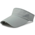 Light gray athletic sun visor hat with breathable mesh and curved brim on white background - Adjustable / Light Gray