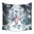 Bohemian tapestry featuring a meditating figure with a cosmic celestial background - 73X95CM / Tree of Life Galaxy/Brushed