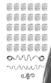 Detail of 33-piece silver metal hair braid rings and spiral charms set on white background - 33Pcs Silver Set 7#