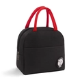 Borsa termica per il pranzo nera e rossa con manici resistenti e logo a forma di coniglio - Nero
