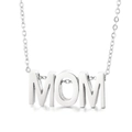 Collana minimalista in acciaio inossidabile argento con ciondolo lettera MOM - Collana con Lettera MOM (KN233961-Z) / Color Acciaio