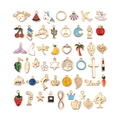 Flache Ansicht verschiedener Goldlegierung-Emaille-Anhänger für DIY-Schmuck und Basteln - Gemischter Stil Emaille (HK447) / 50 Stück
