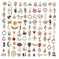 Assortimento dettagliato di ciondoli in oro KC per la creazione di gioielli fai da te e orecchini - Stile Misto Smalto (HK437) / 110 Pezzi per Confezione