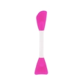 Dual-headed silicone facial mask brush with pink soft spatulas and white handle - Shovel/Knife Shape Rose Red