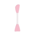 Dual-head silicone face mask brush with pink applicator head and white handle - Shovel/Knife Shape Pink