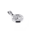 Silver octagonal Tree of Life pendant in polished stainless steel for necklaces - Silver Octagon Tree of Life (KP93838-Z)
