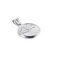 Polished silver stainless steel Tree of Life round pendant with detailed embossed texture - Silver Round Relief Tree of Life (KP93850-Z)