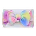 Infant headband with large pastel tie-dye bow made of soft textured elastic fabric - #14 Gradient
