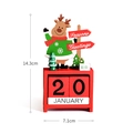 Detailed view of a wooden Christmas advent calendar with reindeer and dimensions 14.3cm by 7.1cm - Reindeer / Pink