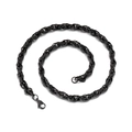 Black stainless steel 7mm twisted rope chain necklace with a classic lobster clasp - 500mm*7mm / Black