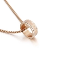 Rose gold spinner pendant necklace with engraved Buddhist mantra on a box chain - Rose Gold (KN109055-K)