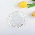 Irregular textured glass tray with gold rim for jewelry display on white background - Gold Rim / 8cm (Small)