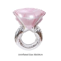 Uninflated large 80x54cm diamond ring foil balloon for wedding and party decor - Large Pink Diamond Ring (80x54cm)
