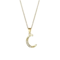 18K gold plated necklace with a C-letter pendant featuring sparkling cubic zirconia stones - Letter C