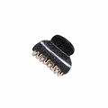 Detail view of small black glitter hair claw clip with metallic silver shimmer finish - Bright Black