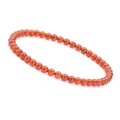 Close-up of a red agate beaded bracelet with 4mm translucent natural stone beads - Red Agate