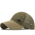 Berretto da baseball traspirante kaki in mesh con visiera rinforzata e logo Sport - Regolabile / Cachi