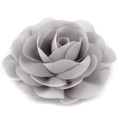 Detailed close-up of a multi-layer grey chiffon flower hairpin with soft fabric texture - Grey (H+Metal Clip)