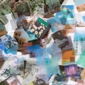 Vintage vellum paper stickers set with 366 pieces of retro nature and landscape designs - Light and Shadow Album
