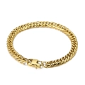 Bracciale a catena a doppia maglia Miami Cuban placcato oro lucido con chiusura a moschettone - Bracciale Oro / 20cm