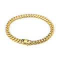 Poliertes goldfarbenes Panzerarmband mit Kastenverschluss für Damen und Herren - Armband 20cm (KB153778-Z) / Gold