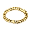 Chunky gold-plated stainless steel Cuban link bracelet with a secure lobster clasp - Gold Bracelet 20cm (KB153784-Z)