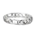 Polished silver stainless steel NK 1:3 link bracelet with a secure clasp closure - 21cm Bracelet / Steel