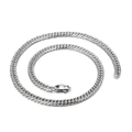 Collana a catena barbazzale in acciaio inossidabile argento lucido con moschettone - Collana Argento / 45cm