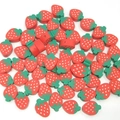 Bulk red polymer clay strawberry beads for DIY jewelry and bracelet making crafts - Red Strawberry