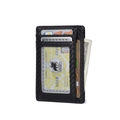 Close-up of carbon fiber texture leather card holder with RFID blocking slots - Carbon Fiber Texture