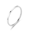 Polished silver titanium steel minimalist thin ring with a smooth reflective mirror surface - US 5 / 2MM Flat Style / Silver