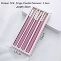Set of 4 Korean pink taper candles 2.2x25cm in elegant packaging for table decor - Korean Pink (Rich Rose Scented)