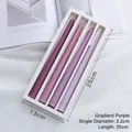 Set mit 4 lila Stumpenkerzen mit Farbverlauf 25cm Länge in weißer Geschenkbox - 4er Set Durchmesser 2,2cm Höhe 25cm / Verlauf Violett (Lavendel)