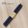 Pair of navy blue honeycomb beeswax candles, 25cm height with rustic paper wrapping - Navy Blue