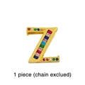 Golden mesh bracelet charm with letter Z featuring multicolored zircon stones - Letter Z Charm