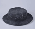 Tactical dark camouflage boonie hat with wide brim and side metal vents for sun protection - One Size / Black Python Camouflage