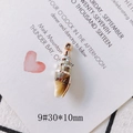 Detail of 30x10mm conch shell pendant with gold plating and spiral texture for DIY jewelry - Style 9# Spiral Conch (30*10mm)