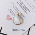 White shell pendant with gold plating, seashell shape DIY accessory 30x24x2mm - Style 16# Pearl White Scallop (30*24*2mm)
