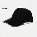 Customizable black baseball cap with white contrast piping on the brim, made of twill cotton - Twill Cotton - Black