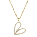 Luxurious gold heart pendant necklace with shimmering crystals for elegant evening wear - Gold Heart